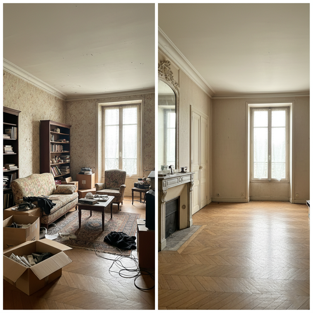 avant après débarras maison